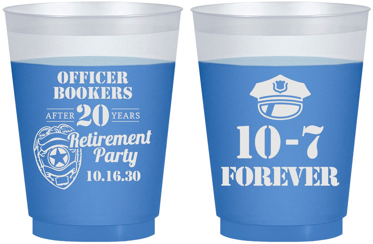 Custom Retirement 16 oz Color Changing Frosted Cups - Police Officer | 150012