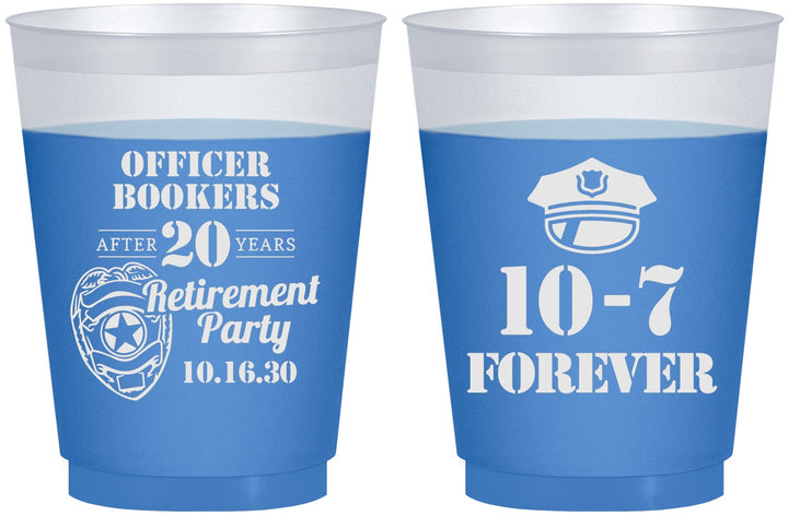 Custom Retirement 16 oz Color Changing Frosted Cups - Police Officer | 150012