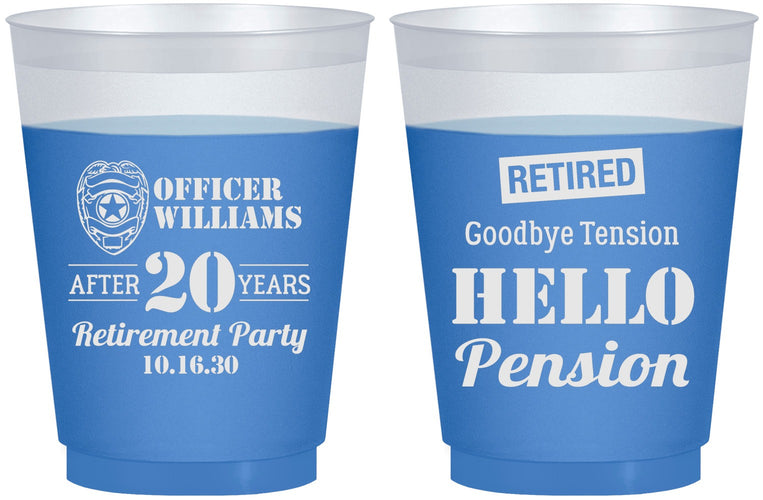 Custom Retirement 16 oz Color Changing Frosted Cups - Police Officer | 150013