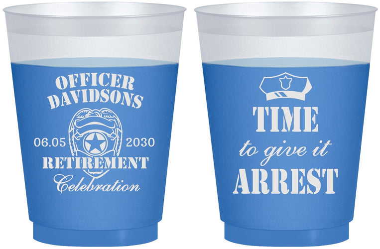 Custom Retirement 16 oz Color Changing Frosted Cups - Police Officer | 150014