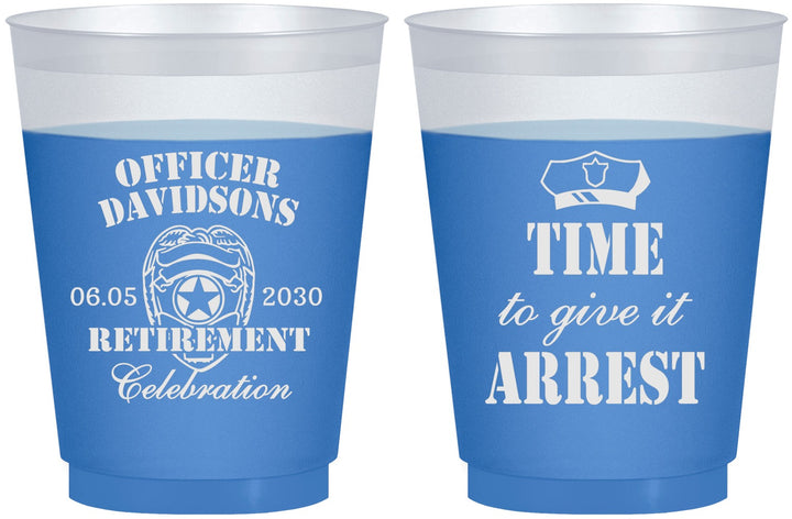 Custom Retirement 16 oz Color Changing Frosted Cups - Police Officer | 150014