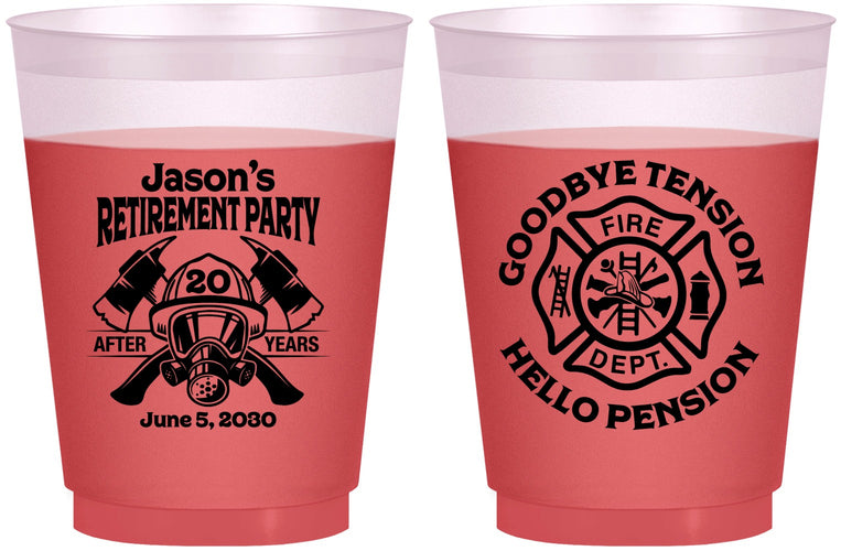 Custom Retirement 16 oz Color Changing Frosted Cups - Firefighter | 150015