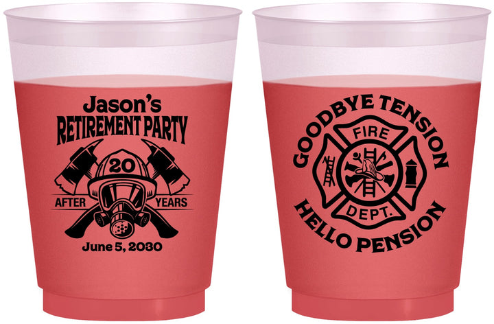 Custom Retirement 16 oz Color Changing Frosted Cups - Firefighter | 150015
