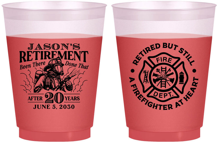 Custom Retirement 16 oz Color Changing Frosted Cups - Firefighter | 150016