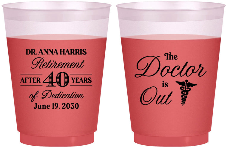 Custom Retirement 16 oz Color Changing Frosted Cups - Doctor | 150017