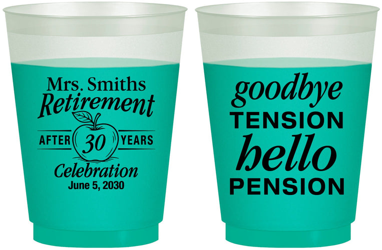 Custom Retirement 16 oz Color Changing Frosted Cups - Teacher | 150020