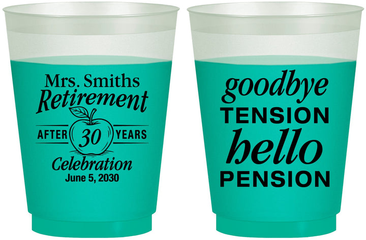 Custom Retirement 16 oz Color Changing Frosted Cups - Teacher | 150020