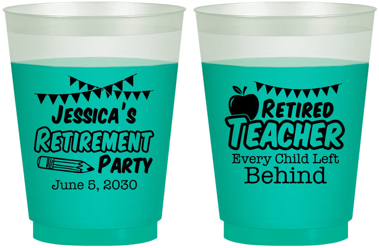 Custom Retirement 16 oz Color Changing Frosted Cups - Teacher | 150021