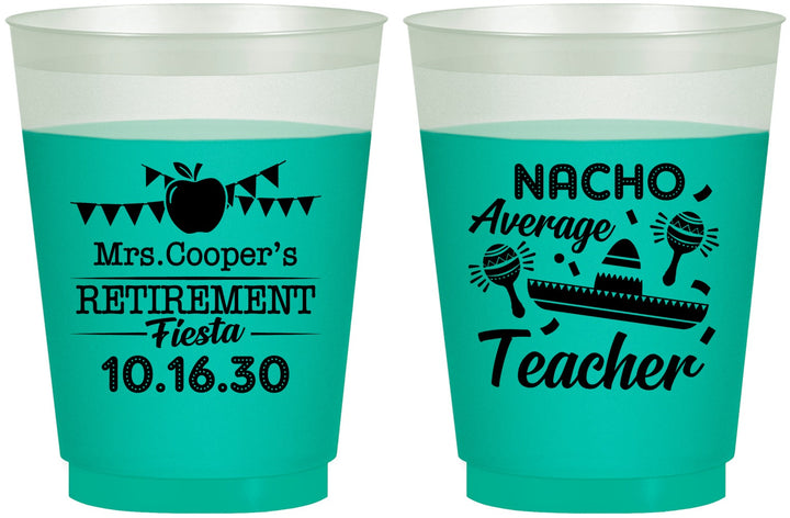 Custom Retirement 16 oz Color Changing Frosted Cups - Nacho Average Teacher | 150023