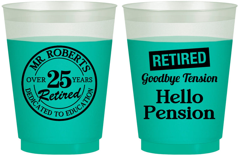 Custom Retirement 16 oz Color Changing Frosted Cups - Teacher | 150024