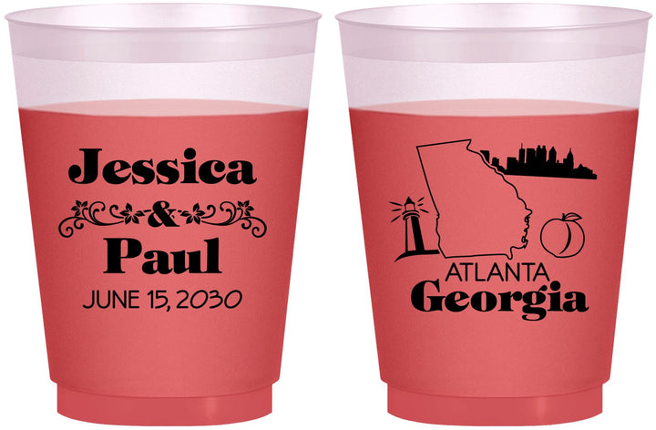 Custom Wedding 16 oz Color Changing Frosted Cups - Georgia | 159