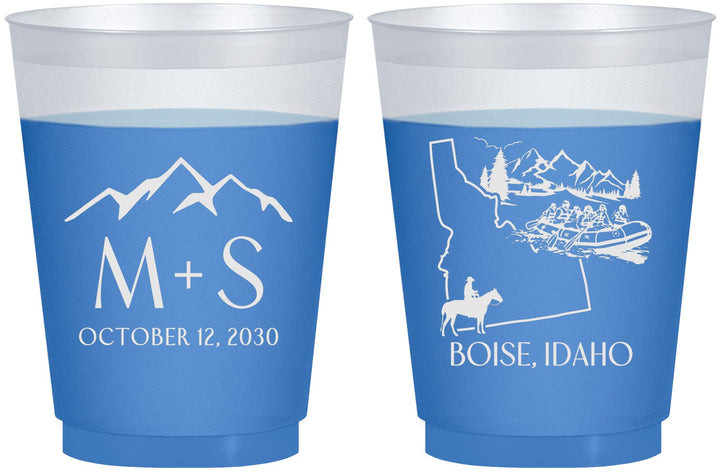 Custom Wedding 16 oz Color Changing Frosted Cups - Idaho | 161