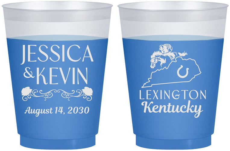 Custom Wedding 16 oz Color Changing Frosted Cups - Kentucky | 166