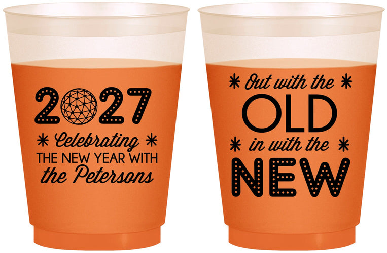 Custom New Years 16 oz Color Changing Frosted Cups - 2027 Out With The Old | 170000