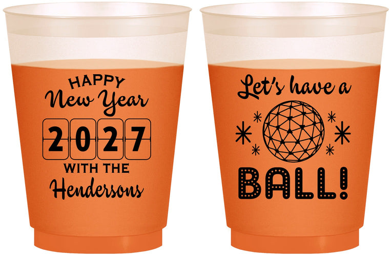 Custom New Years 16 oz Color Changing Frosted Cups - 2027 Lets Have A Ball | 170001