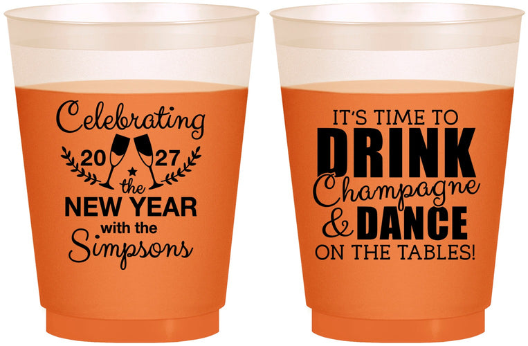 Custom New Years 16 oz Color Changing Frosted Cups - 2027 Drink Dance | 170002