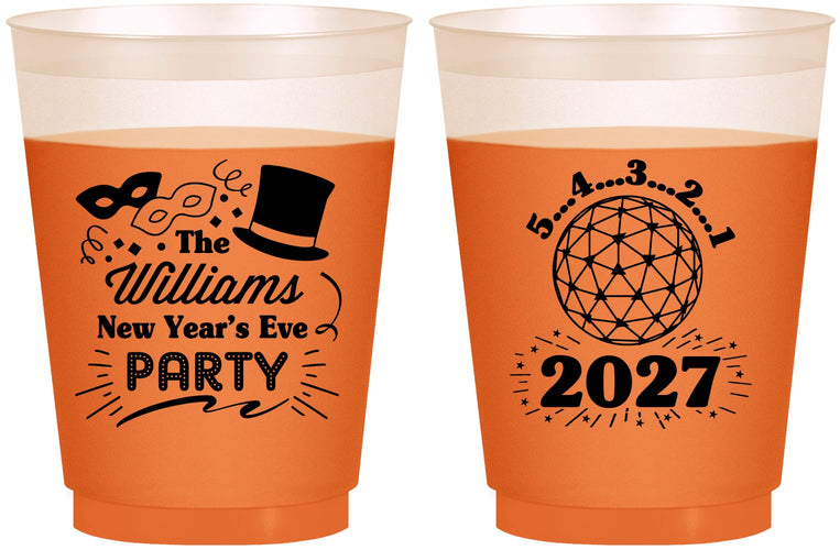 Custom New Years 16 oz Color Changing Frosted Cups - 2027 Ball | 170005