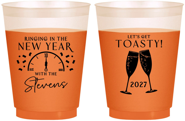 Custom New Years 16 oz Color Changing Frosted Cups - 2027 Toast | 170008