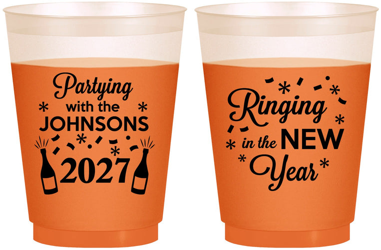 Custom New Years 16 oz Color Changing Frosted Cups - 2027 Ringing In | 170014