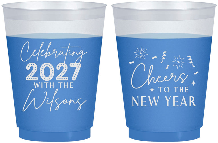 Custom New Years 16 oz Color Changing Frosted Cups - 2027 Cheers | 170019