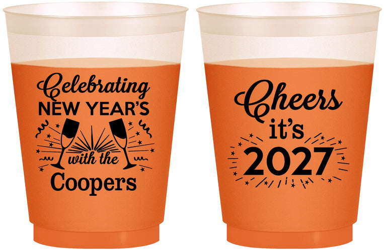 Custom New Years 16 oz Color Changing Frosted Cups - 2027 Cheers | 170024