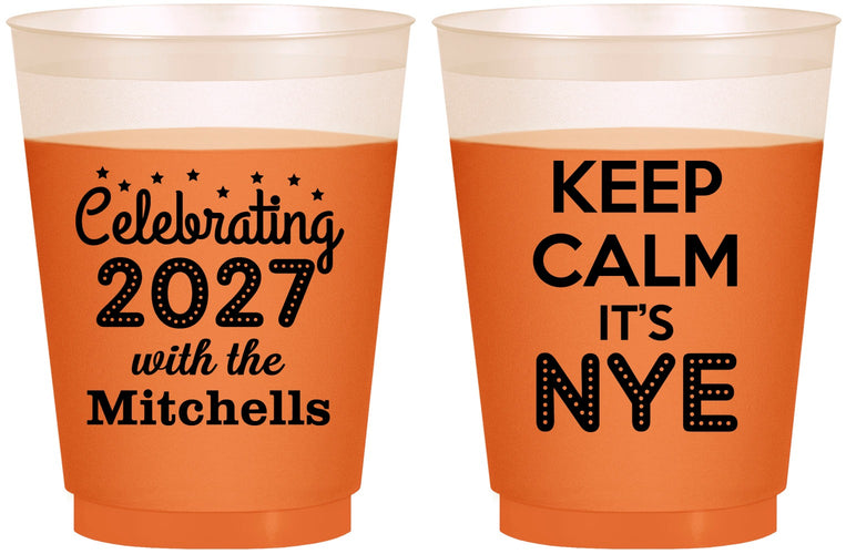 Custom New Years 16 oz Color Changing Frosted Cups - 2027 Nye | 170025