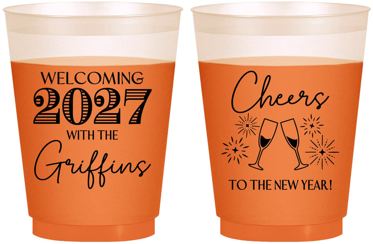 Custom New Years 16 oz Color Changing Frosted Cups - 2027 Cheers | 170029