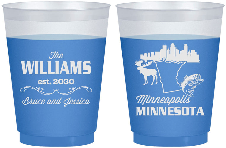 Custom Wedding 16 oz Color Changing Frosted Cups - Minnesota | 172