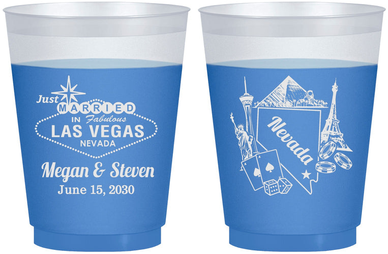 Custom Wedding 16 oz Color Changing Frosted Cups - Nevada | 177