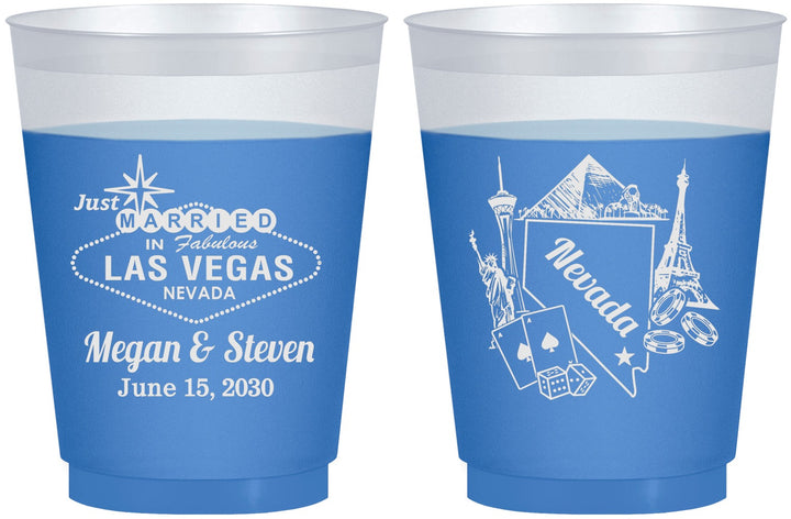Custom Wedding 16 oz Color Changing Frosted Cups - Nevada | 177