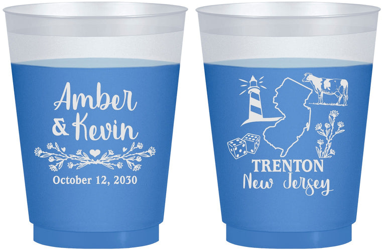 Custom Wedding 16 oz Color Changing Frosted Cups - New Jersey | 179