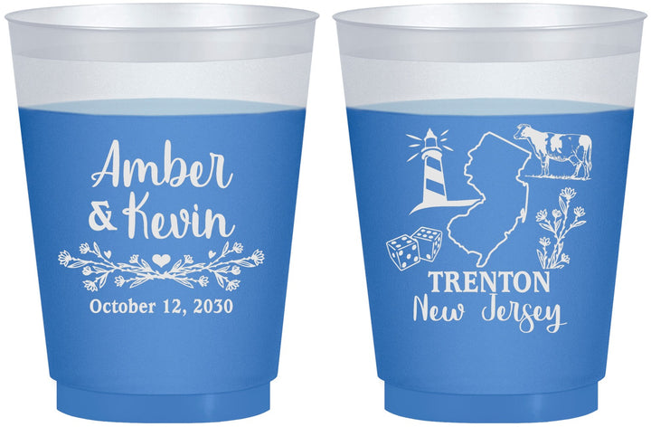 Custom Wedding 16 oz Color Changing Frosted Cups - New Jersey | 179
