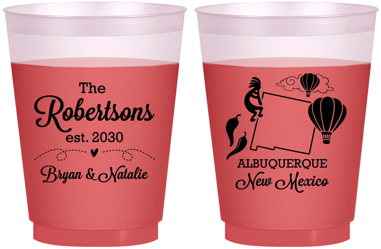 Custom Wedding 16 oz Color Changing Frosted Cups - New Mexico | 180
