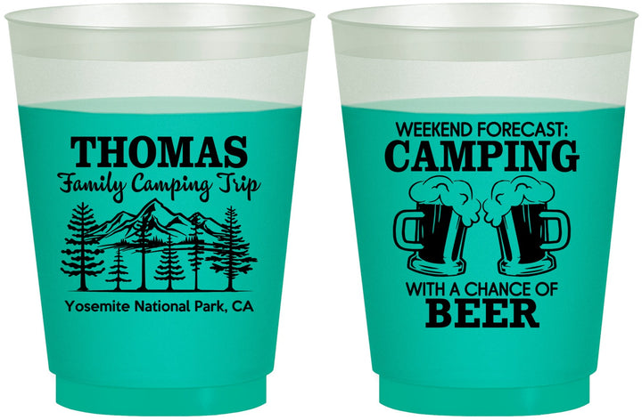 Custom Family Vacation 16 oz Color Changing Frosted Cups - Camping Park | 180013