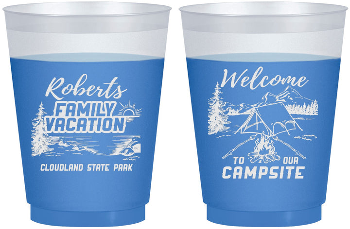 Custom Family Vacation 16 oz Color Changing Frosted Cups - Camping Trip | 180026