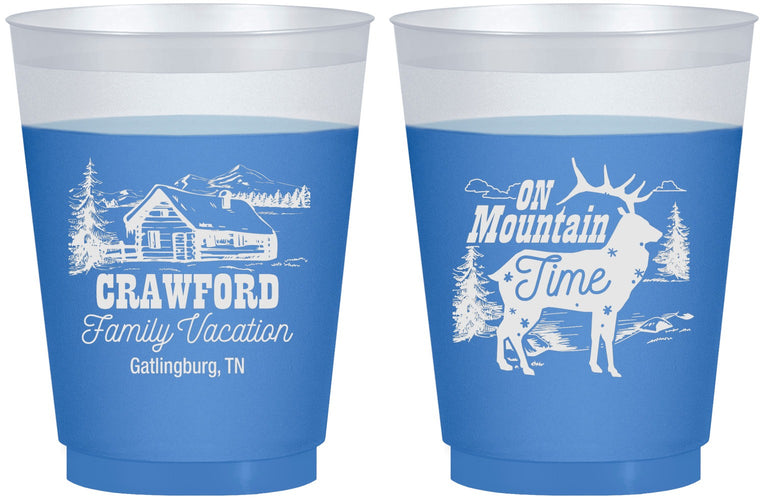 Custom Family Vacation 16 oz Color Changing Frosted Cups - Mountain | 180027