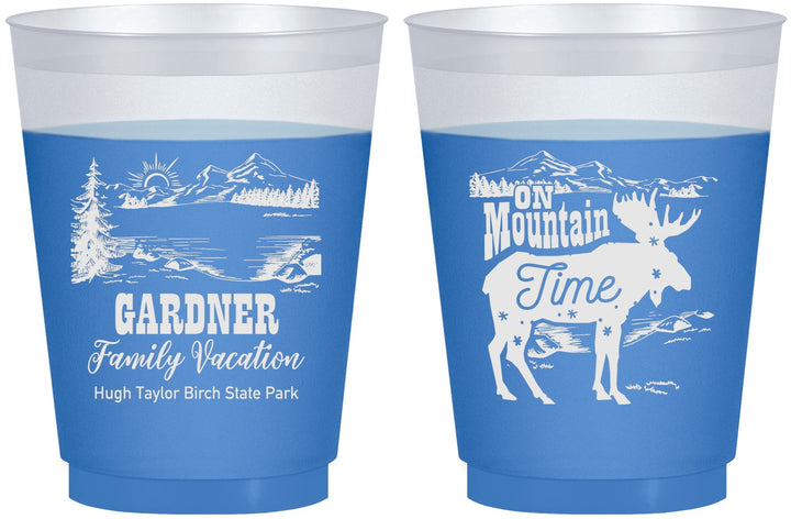 Custom Family Vacation 16 oz Color Changing Frosted Cups - Mountain | 180029