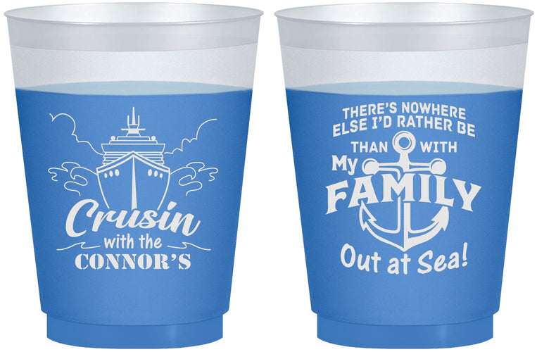 Custom Family Vacation 16 oz Color Changing Frosted Cups - Nautical Cruise | 180031