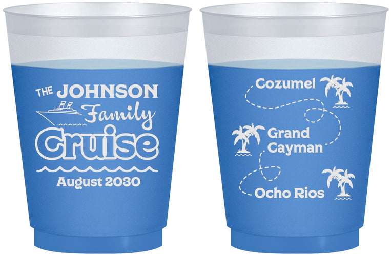 Custom Family Vacation 16 oz Color Changing Frosted Cups - Cruise Ship | 180035