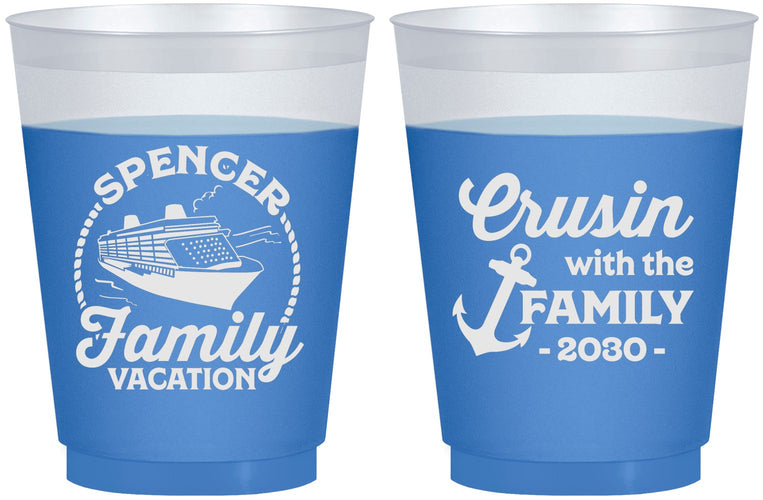 Custom Family Vacation 16 oz Color Changing Frosted Cups - Cruisin Ship | 180037