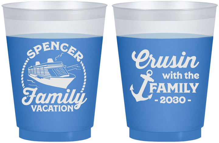 Custom Family Vacation 16 oz Color Changing Frosted Cups - Cruisin Ship | 180037
