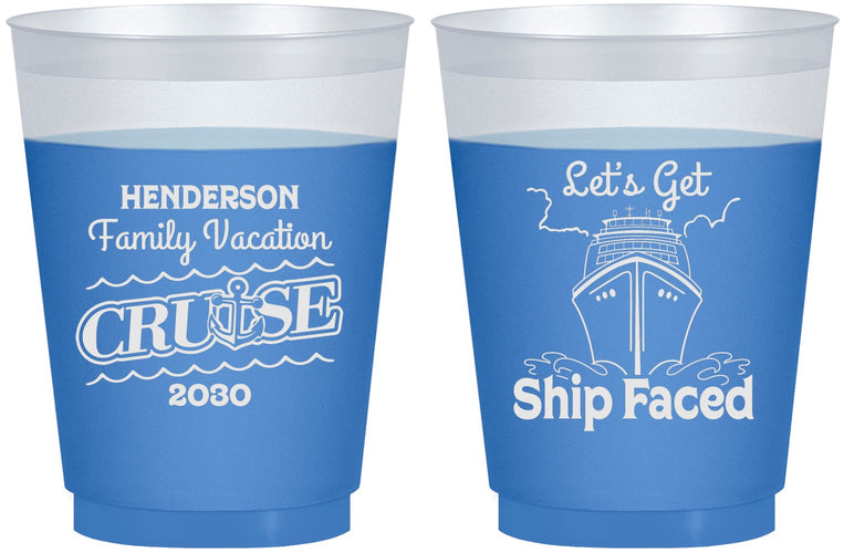 Custom Family Vacation 16 oz Color Changing Frosted Cups - Cruise | 180038