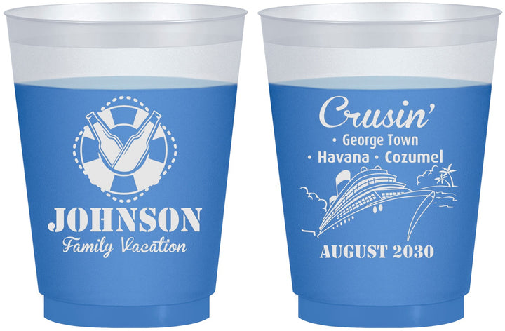 Custom Family Vacation 16 oz Color Changing Frosted Cups - Cruisin Ship | 180039