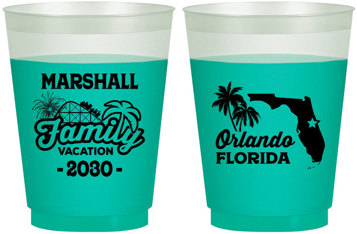Custom Family Vacation 16 oz Color Changing Frosted Cups - Orlando | 180043