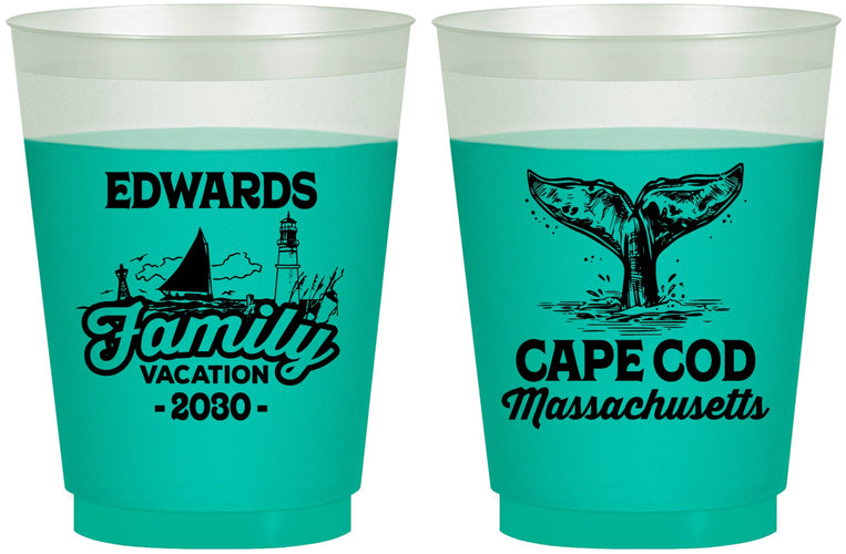 Custom Family Vacation 16 oz Color Changing Frosted Cups - Cape Cod | 180046