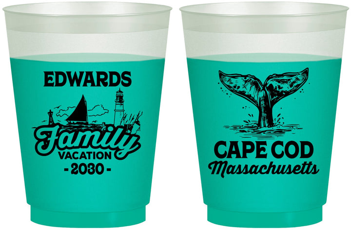 Custom Family Vacation 16 oz Color Changing Frosted Cups - Cape Cod | 180046