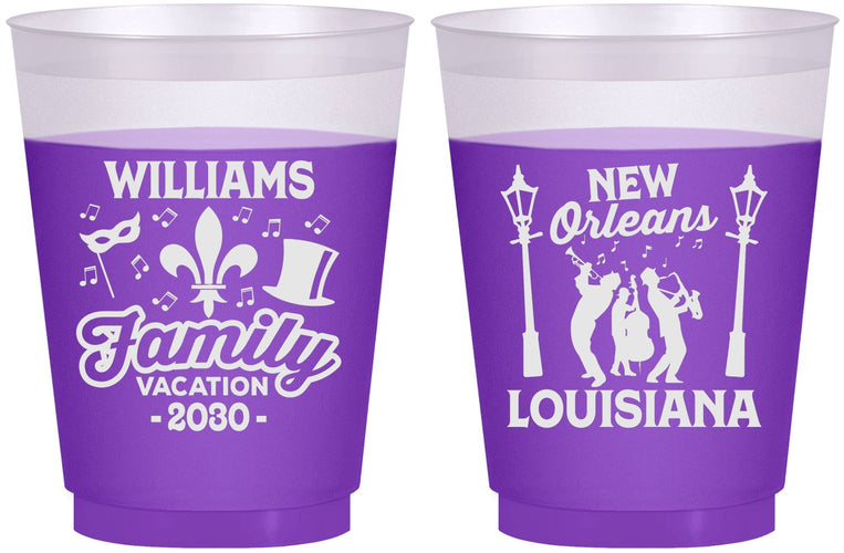 Custom Family Vacation 16 oz Color Changing Frosted Cups - New Orleans | 180047