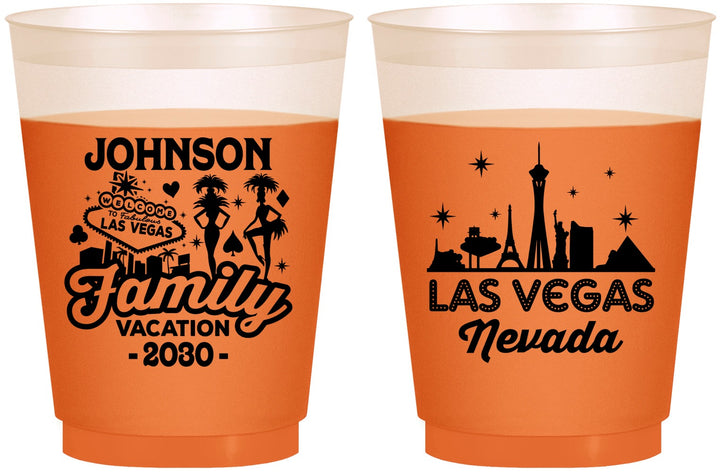 Custom Family Vacation 16 oz Color Changing Frosted Cups - Las Vegas | 180048