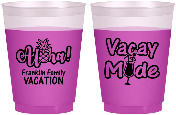 Custom Family Vacation 16 oz Color Changing Frosted Cups - Hawaii | 180053