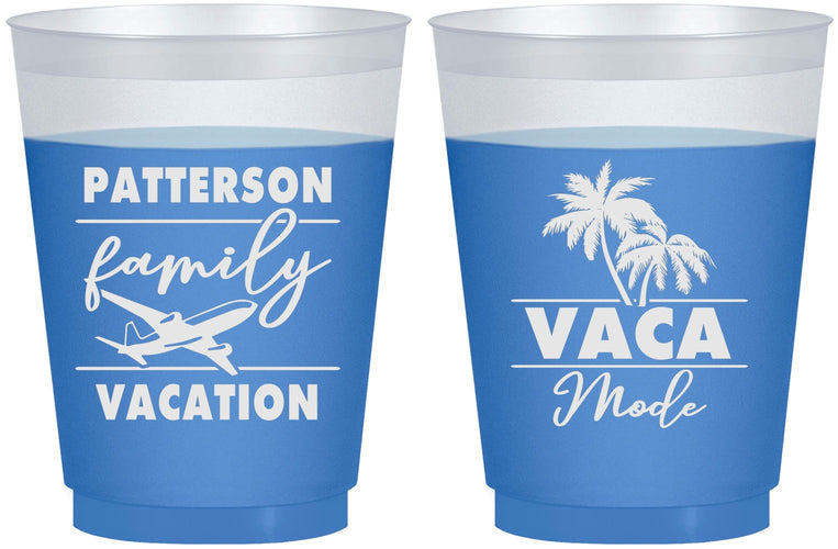 Custom Family Vacation 16 oz Color Changing Frosted Cups - Vaca Mode Trip | 180054